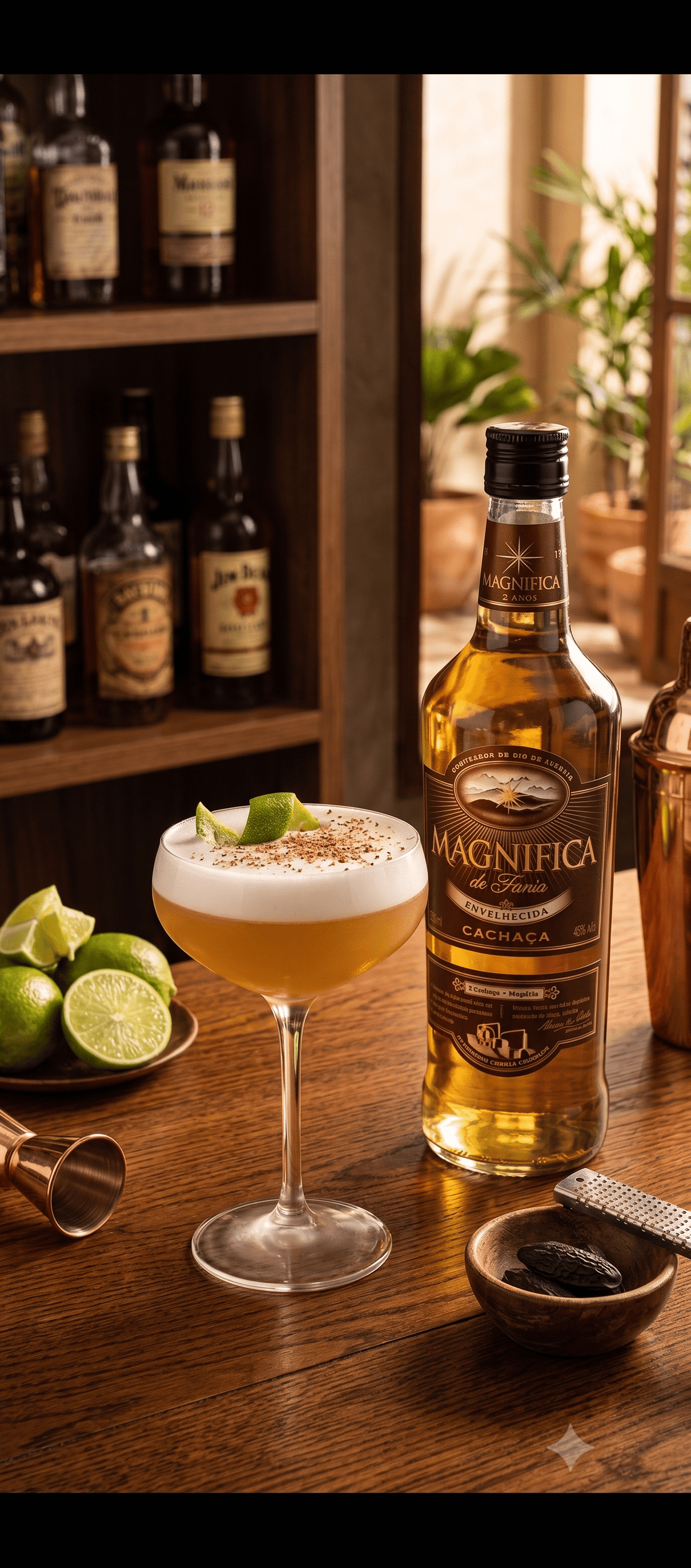 Magnifica Sour – Cocktail mit gereiftem Cachaça Envelhecida - Vicios-Brasileiros