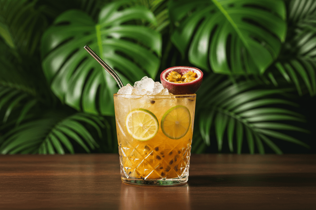 Moderne Caipirinha-Variante: Maracuja-Caipi mit brasilianischem Cachaça - Vicios-Brasileiros