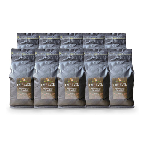 10 × Cafe Amor – Brasilianischer Kaffee, ganze Bohne – 10 × 1 kg - Vicios-Brasileiros