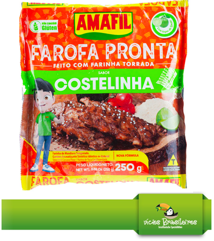 Farofa Pronta Costelinha – Gewürztes Maniokmehl – Amafil – 250 g