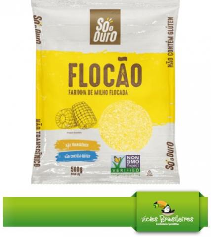Flocão de Milho – Maismehl-Flocken GMO-frei – Só o Ouro – 500 g