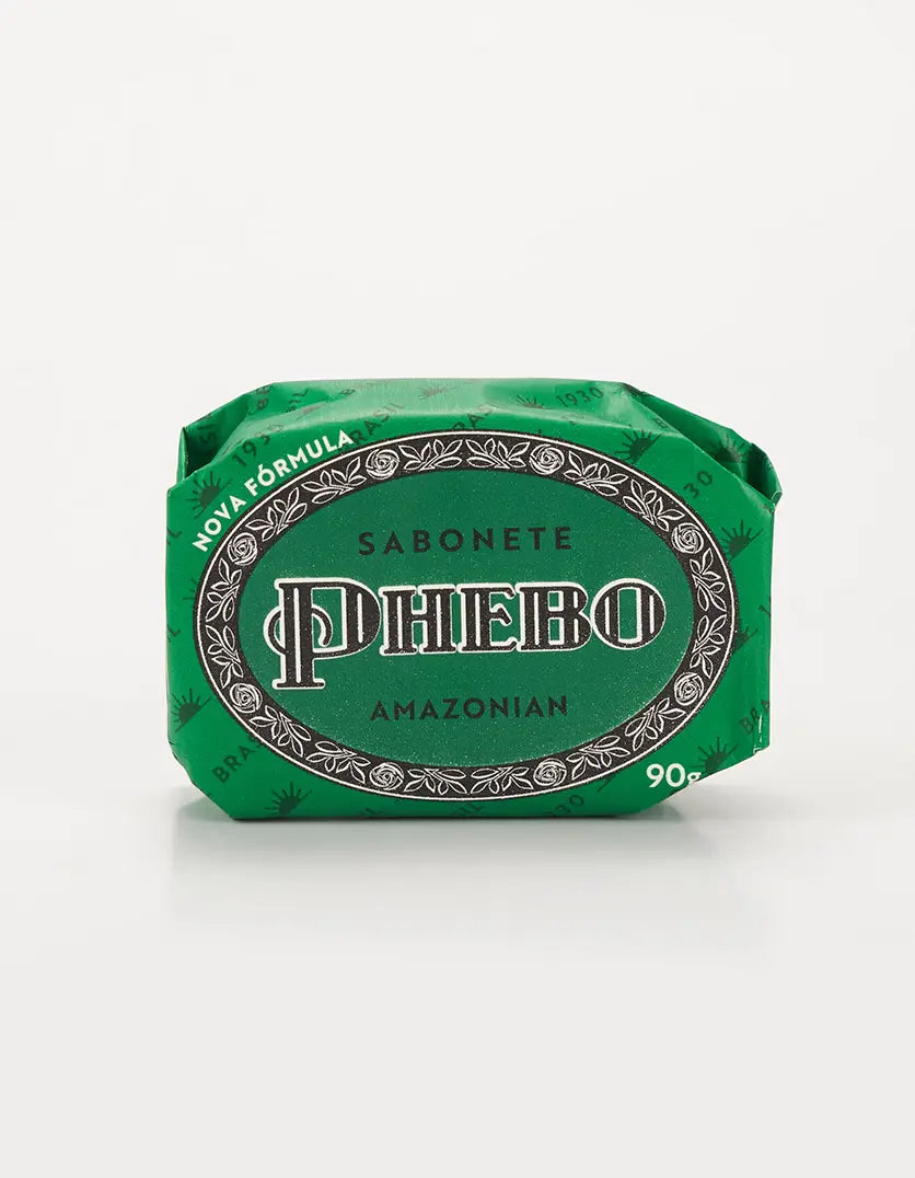 Phebo Glycerin-Seife Amazonian 90 g – grün-braune Verpackung mit rotem Etikett, brasilianische Regenwald-Seife von Granado
