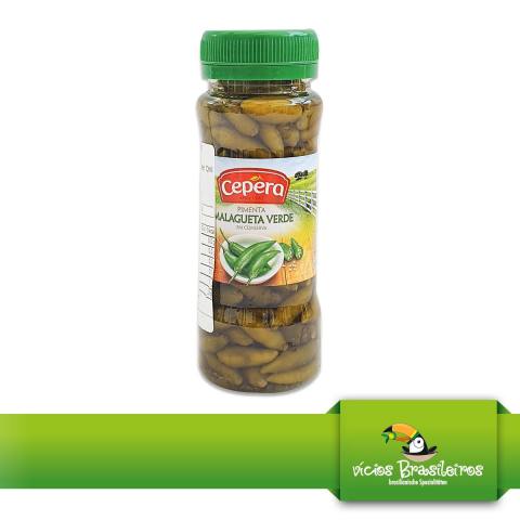 Pimenta Malagueta Verde – Grüne Chilischoten – Cepera – 100 g (Abtropfgewicht 50 g)