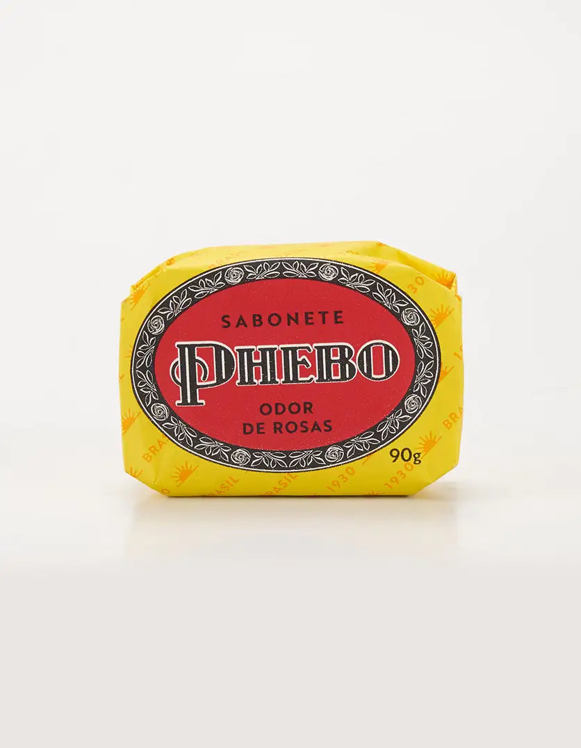 Phebo Glycerin-Seife Rosenaroma 90 g – gelbe Verpackung mit rotem Etikett, brasilianische Traditionsseife von Granado