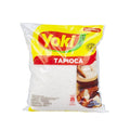 Yoki Tapioca Granulada granulierte Tapioka im transparenten 500-g-Beutel mit gelb-rotem Etikett
