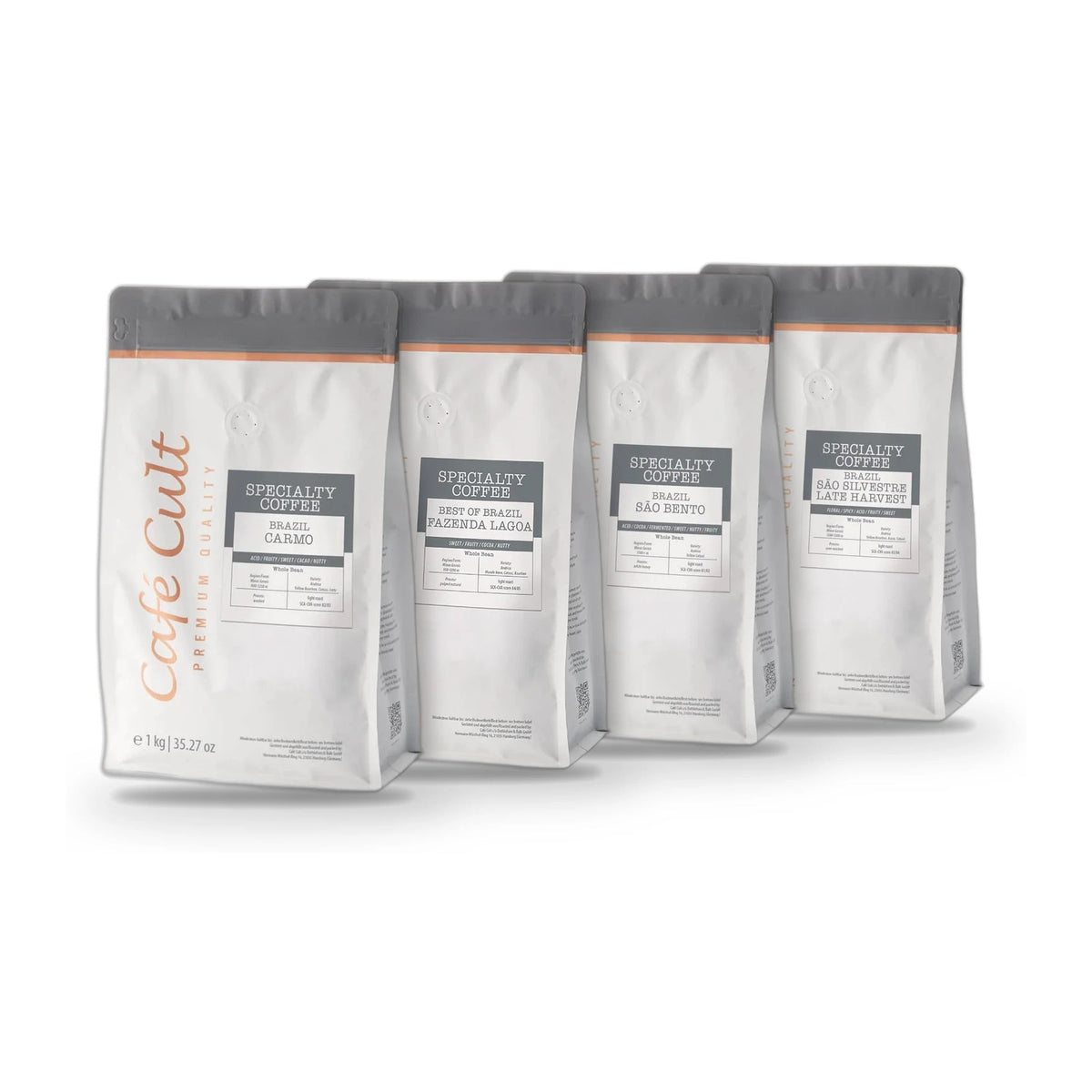Brasil Single Origin Bundle – 4 × 1 kg Kaffee, ganze Bohne (D&B) - Vicios-Brasileiros