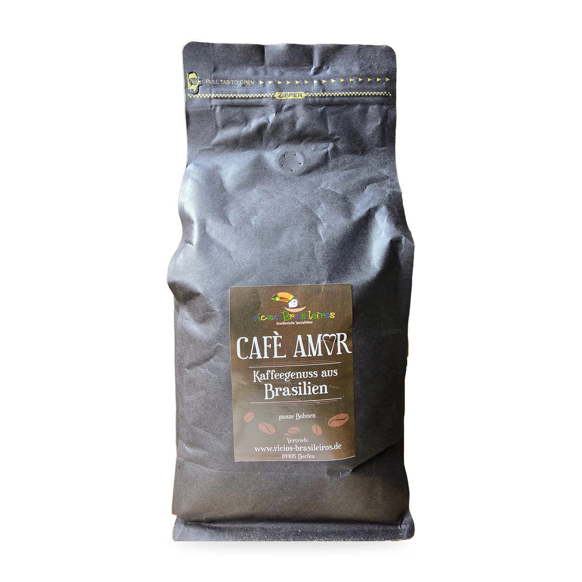 Cafe Amor – Brasilianischer Kaffee, ganze Bohne – 1 kg - Vicios-Brasileiros