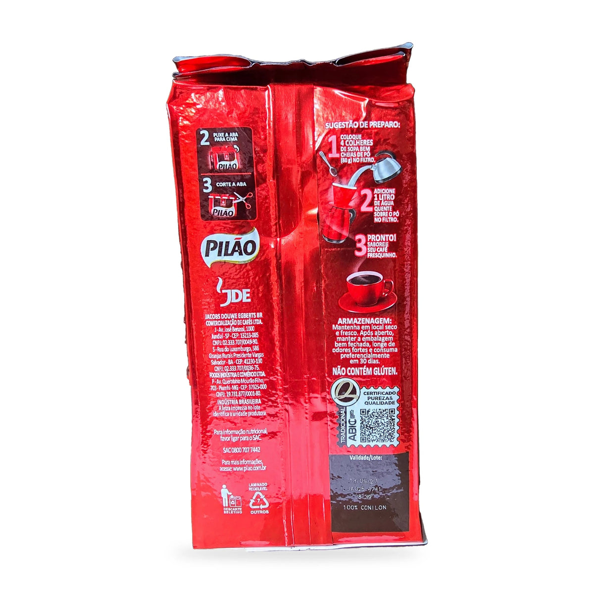 Café Pilão Tradicional – Brasilianischer Kaffee, gemahlen – 250 g - Vicios-Brasileiros