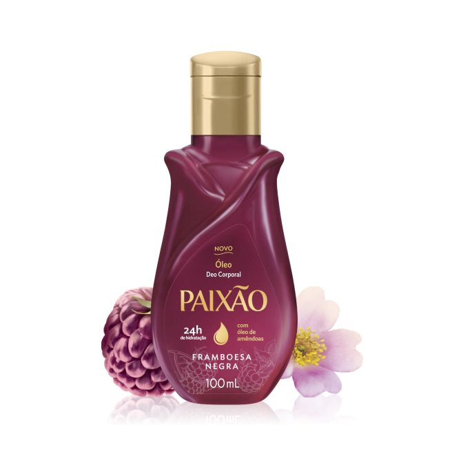 Paixão Framboesa Negra – Körperöl mit Mandelöl – 100 ml - Vicios-Brasileiros