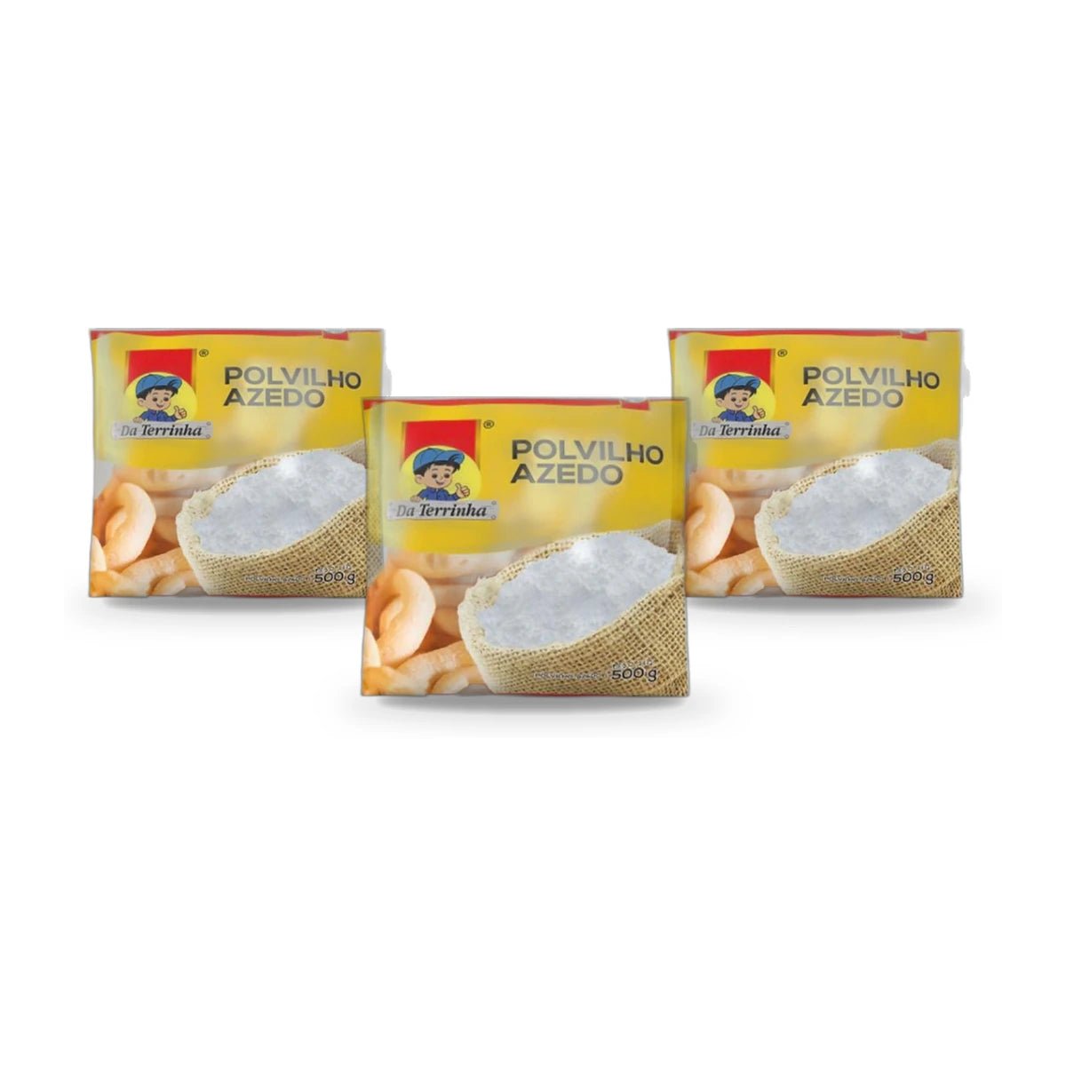 Polvilho Azedo – Saure Maniokstärke – daTerrinha – 3 × 500 g - Vicios-Brasileiros