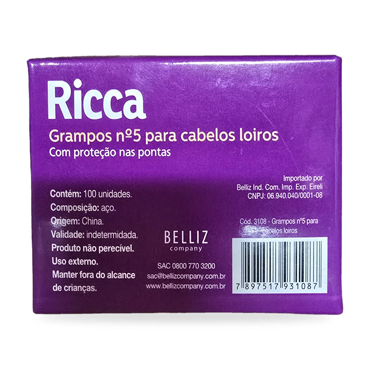 Ricca Haarklemmen Nr. 5 – Grampos für blondes Haar – 100 Stück - Vicios-Brasileiros