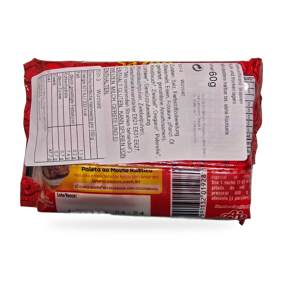 Tempero Vermelho – Würzsalz für Fleisch – Sazón – 60 g - Vicios-Brasileiros