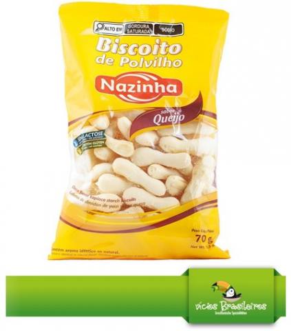 Biscoito Polvilho Queijo - Maniokchips - Nazinha - 70gr