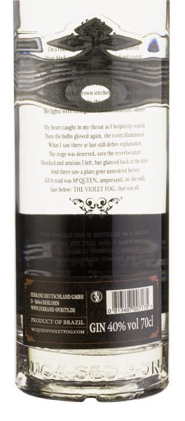 Gin the 700ml Violet Fog 40% - brasilianischer Brasilien-Shop - - McQueen - and Gin