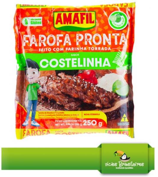 Farofa Pronta Costelinha 250g – Herzhaft gewürzte Farofa mit Rippchen-Geschmack von Amafil