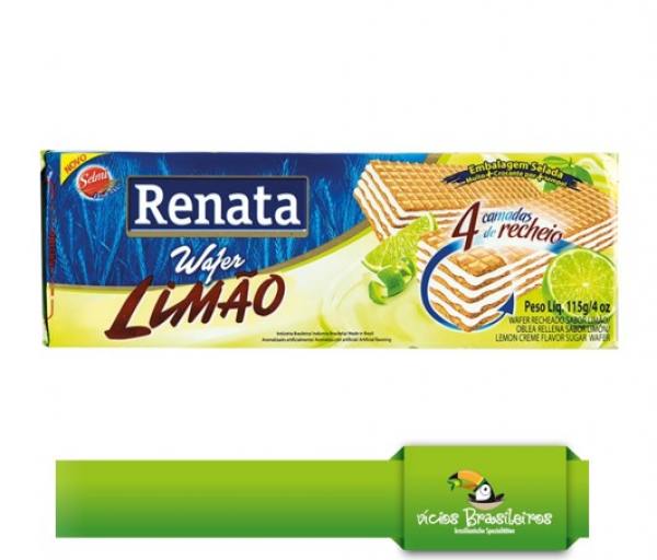 Wafer Limão 115g – Knusprige Waffeln mit Limettengeschmack von Renata